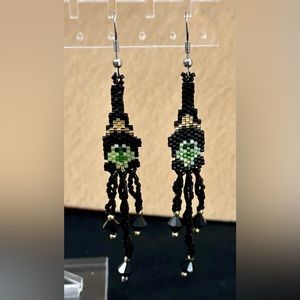 Handmade Beaded Witch Earrings